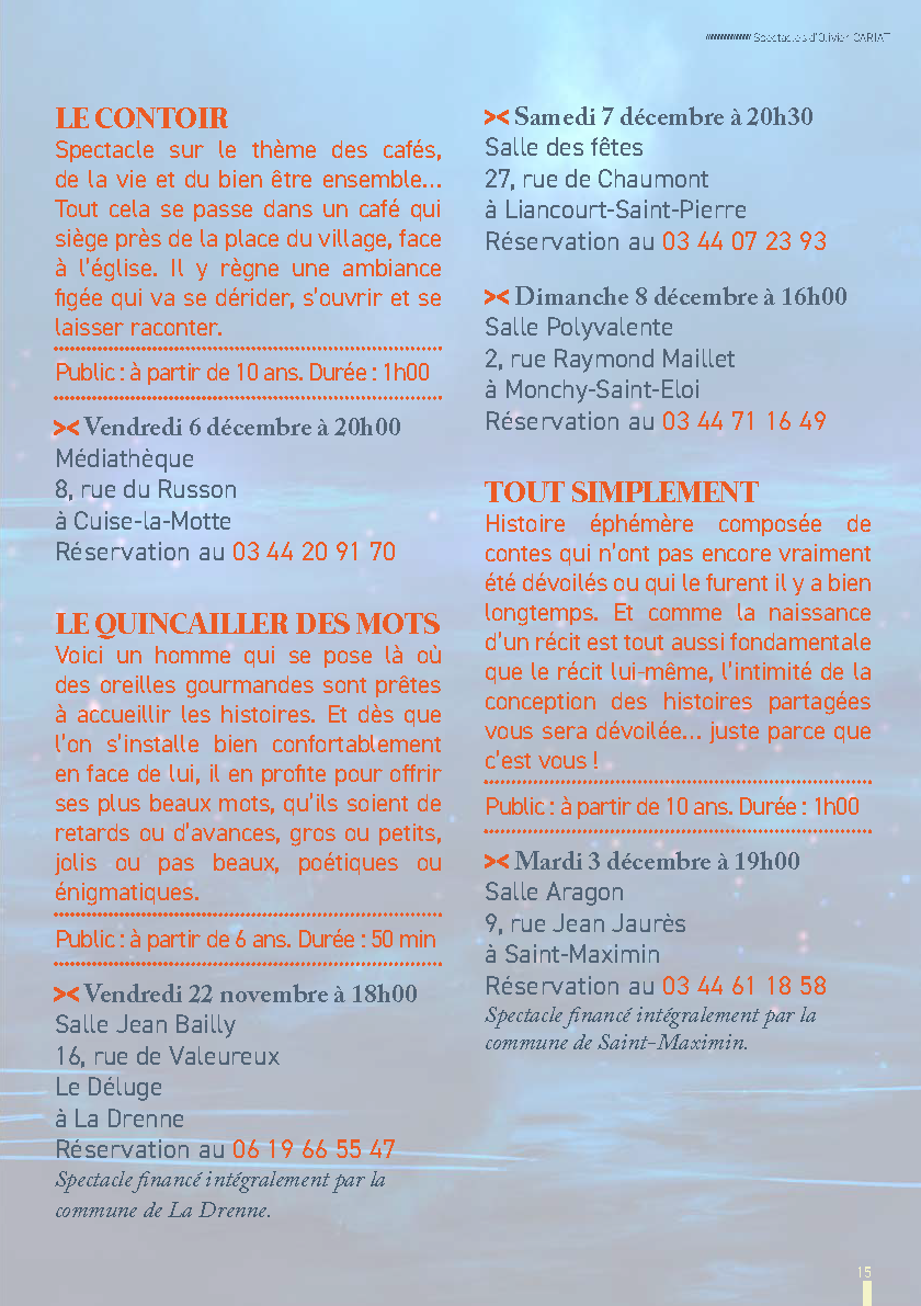 Livret programme A5 Contes d automne 2023 CINQ Page 13
