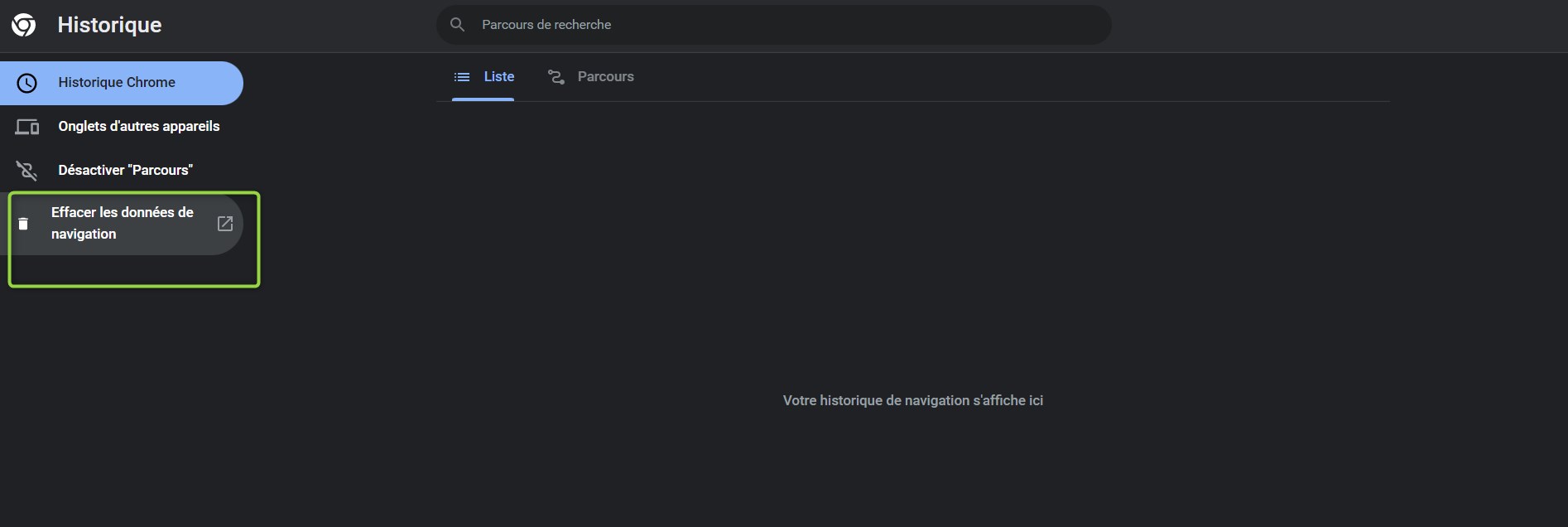 effacer historique 2